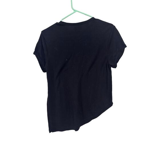 Gymshark Women's Short Sleeve Asymmetrical Black T-Shirt Size XS - Picture 2 of 8